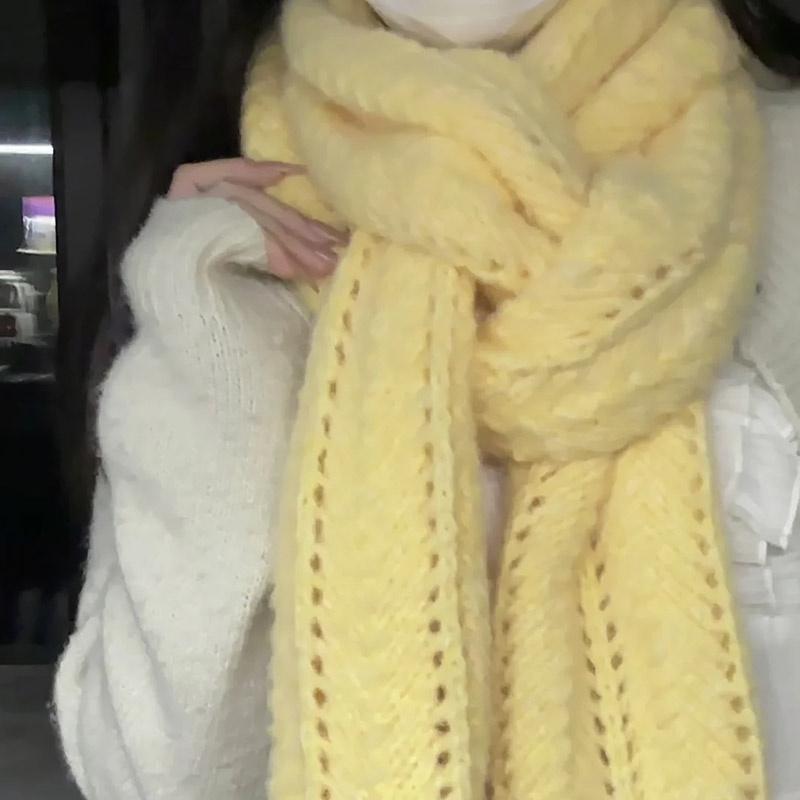 极速围巾毛线手工diy编织材料包D送女生礼物男友手织粗线围脖打发