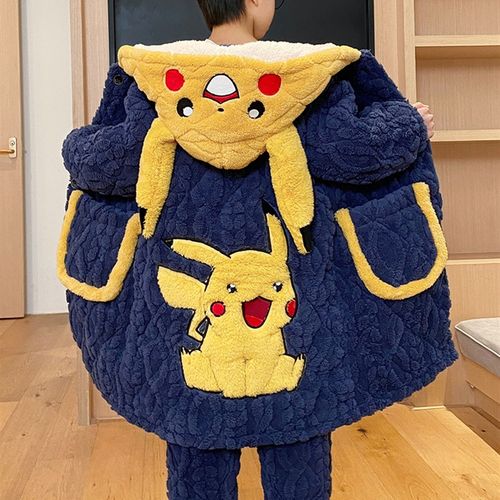 极速2024新款儿童睡衣男童w冬季三层夹棉加厚款男孩冬款加绒珊瑚