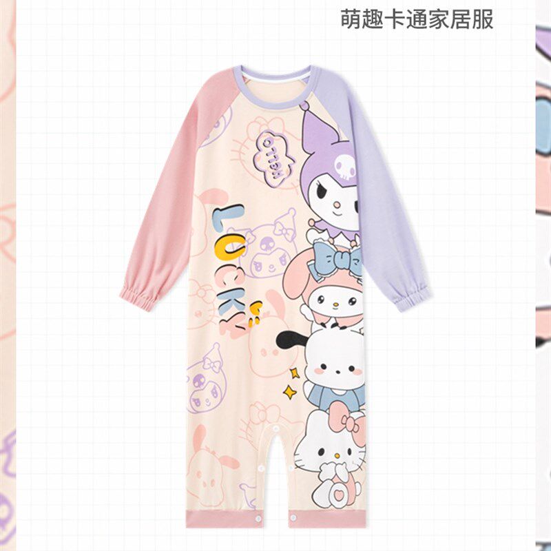 极速儿童连体睡衣春秋季女童长袖纯棉2025新款卡通U可爱宝宝防踢