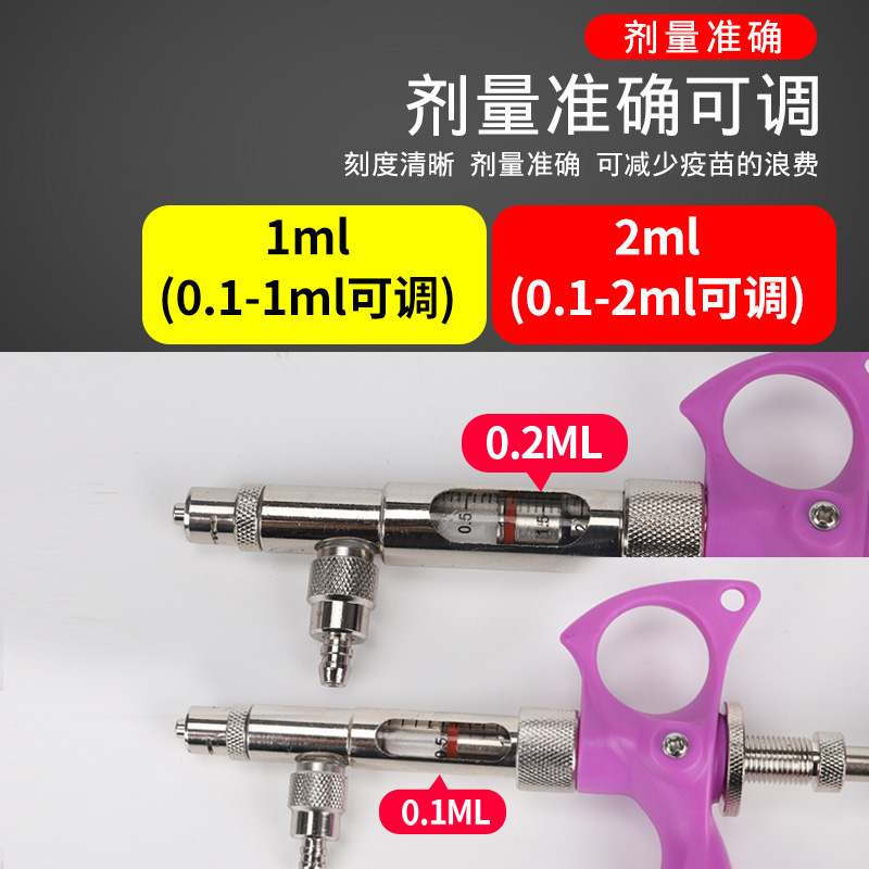 极速1mal/0.75ml连续油疫苗注射器自动可调鸡用猪用兽用注射针器