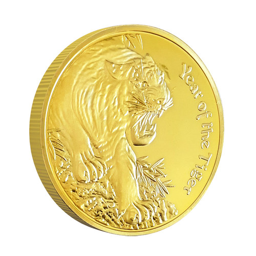 极速Chinese Zodiac Tiger Metal Coin CNY NeMw Year Lucky Gift
