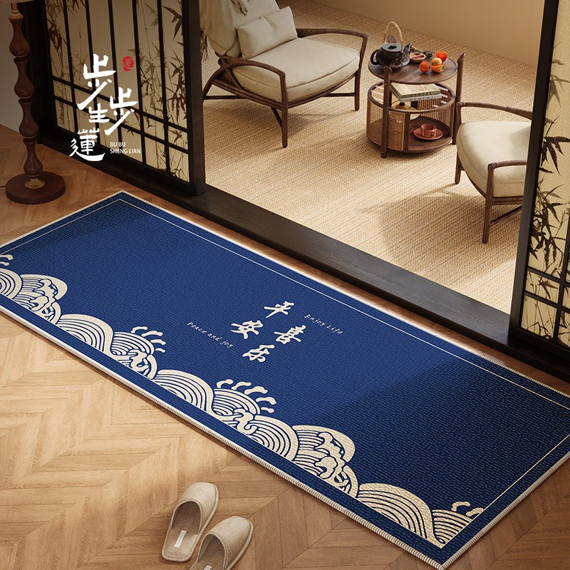 极速新中式金色i入户门地垫进门门垫黄色窄长条厨房专用卫生间门