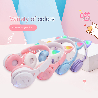 极速M6 Kid Wireless Headphone Helmet Cute Cat Ear BassZ Ster
