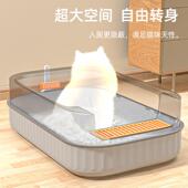 新品 猫砂盆超大号猫厕所半封闭防带D砂隔臭猫沙盆一体笼子猫咪用