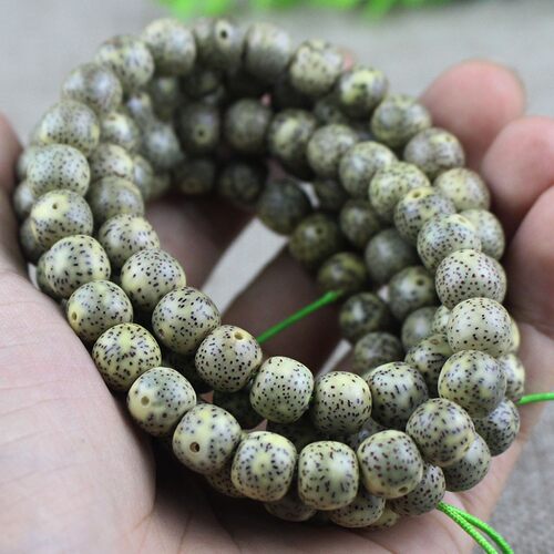 极速厂家直销海南星月菩提子石玉料108颗青O皮阴皮文玩佛珠男女手