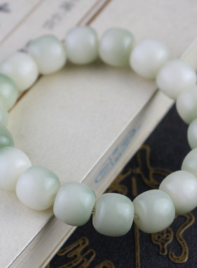 极速天然白玉菩提手串阴皮飘v花男女文玩菩提子佛珠绕指柔盘玩情