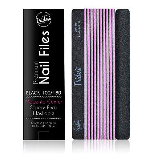 极速Professional Nail Files Black WasHhable Emery Boards 7 I
