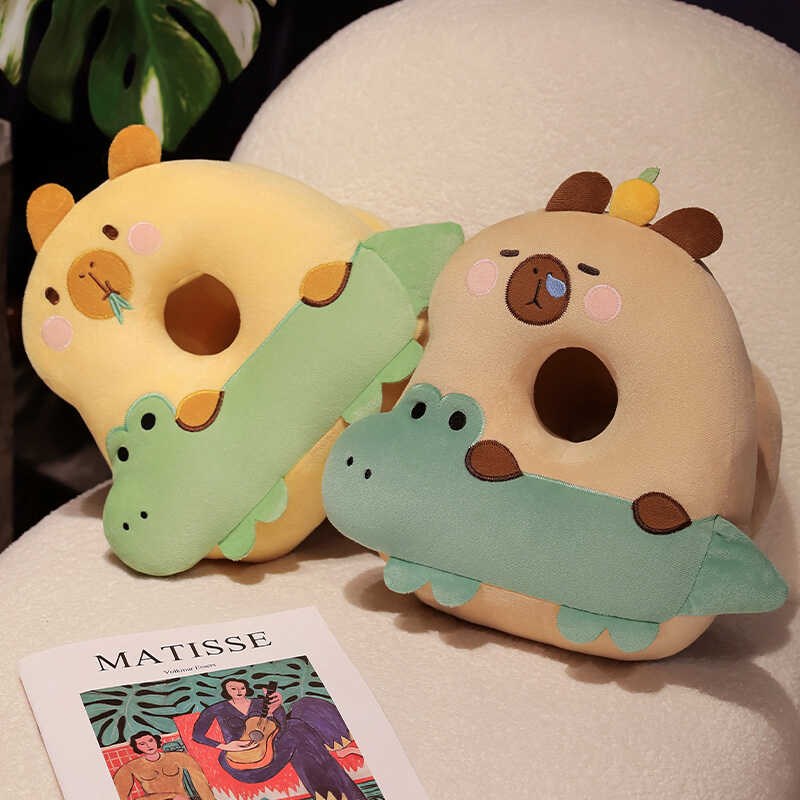 极速趣味水豚午睡枕趴睡枕办公司午F休神器小学生儿童趴枕桌上抱