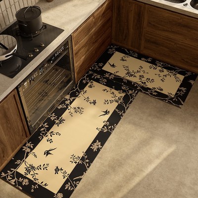 极速硅藻泥厨房专用地垫吸v水防滑防油免洗皮革脚垫可裁剪闲花弄