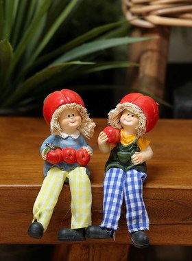 极速可爱a情侣田园吊脚娃娃树脂隔板阳台花园酒柜玄关厨房送礼装