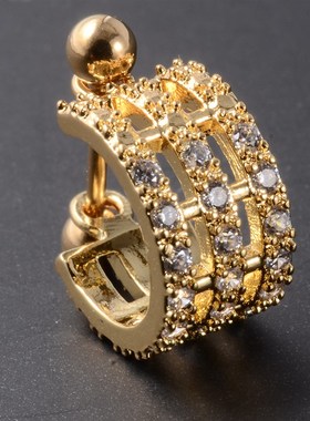 极速1pcs Sugrgical Steel Barbell With CZ Hoop Ear Tragus Car