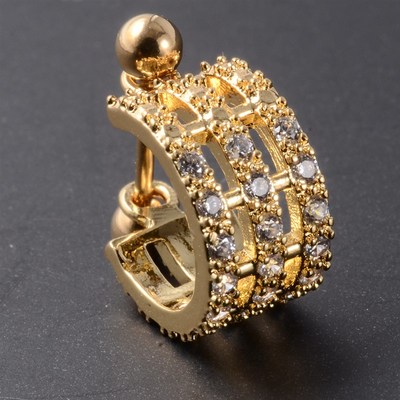 极速1pcs Sugrgical Steel Barbell With CZ Hoop Ear Tragus Car