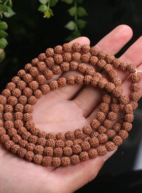 极速印尼天然5/6l毫米袖珍迷你小金刚五瓣麒麟纹108颗女士项链文