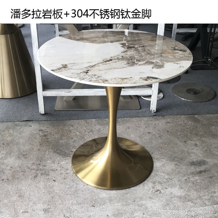 极速新品大理石轻奢茶几洽谈桌简约H小户型客厅小吃岩板快餐桌