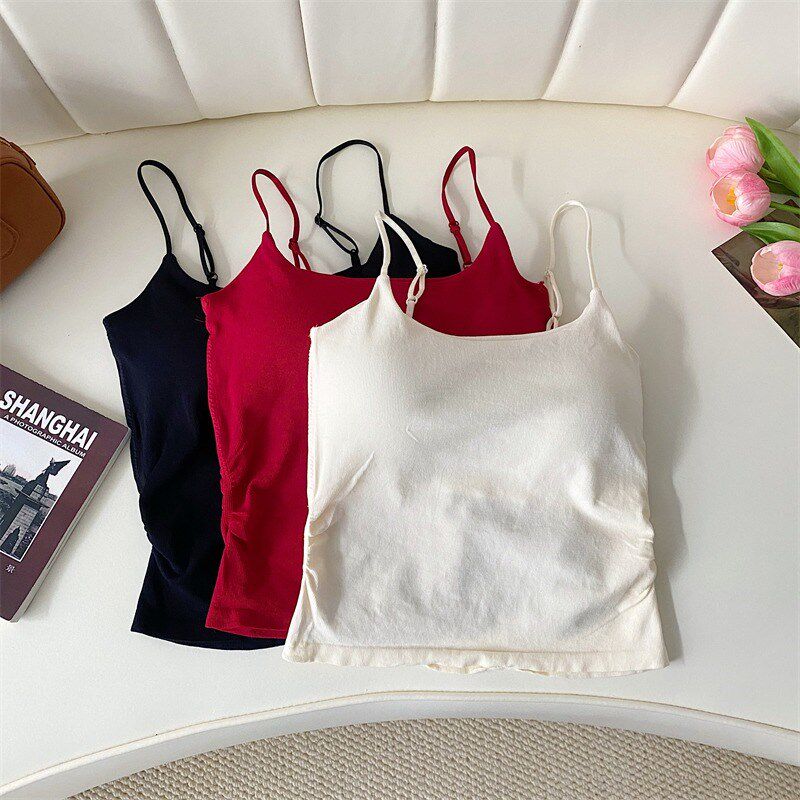 极速美背吊带背心女内搭夏季大码胖mm显瘦设计感短W款打底无袖上