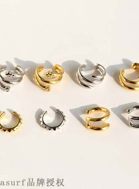 极速European and American fashion trendyK Earbone clip simpl