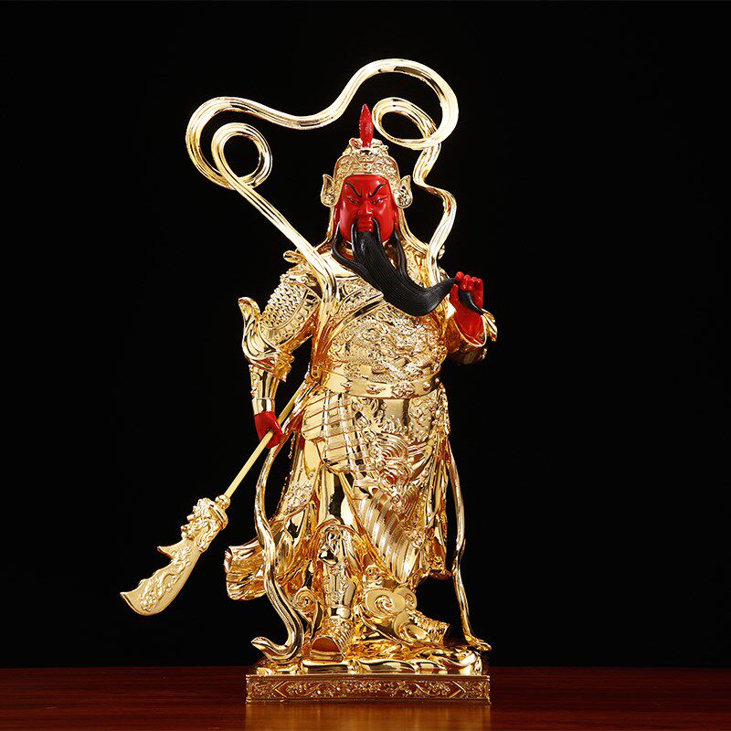 新品台湾全铜鎏金韦陀菩萨伽蓝菩萨佛像左右M护法韦驮关公神像供