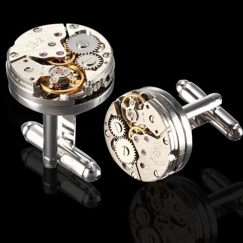 极速2Pcs Fashion Women Men Mechanical WatchN Movement Cuffli