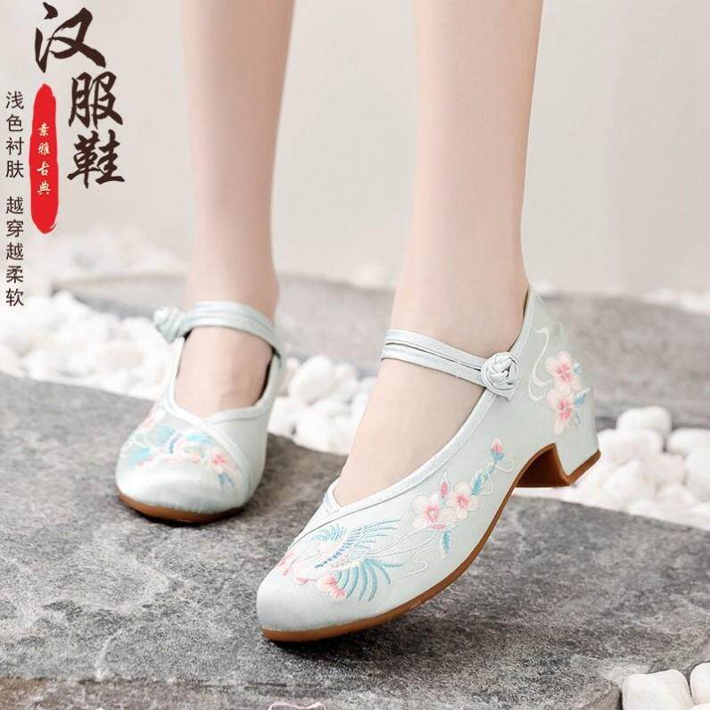 极速汉服鞋夏季女童搭配s旗袍的鞋子绣花鞋女儿童古装古风配的女