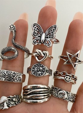 极速FAMSHIN Retro Punk Butterfly Snake RKing For Men Women P