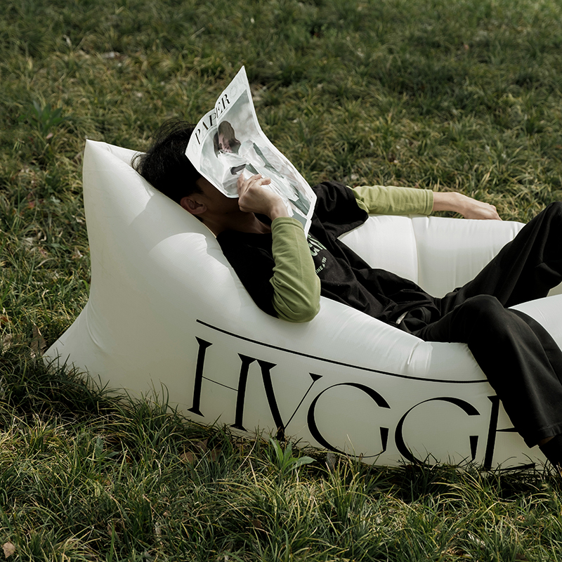极速音乐节充气沙发露营休闲z纯色空气沙发床 防水撞色可折叠便