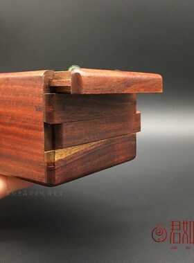 新品镶嵌彩贝壳 带机关银元首饰盒木盒小盒N子仿古木雕储物螺钿收