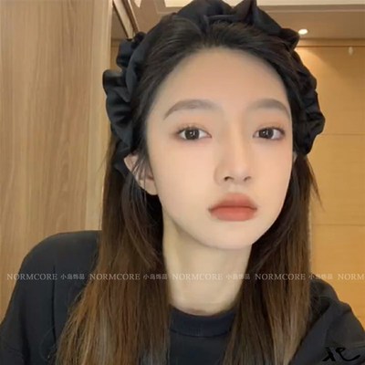 大圆脸适合的发箍黑色头p箍女2023新款高颅顶显脸小发带高级感发