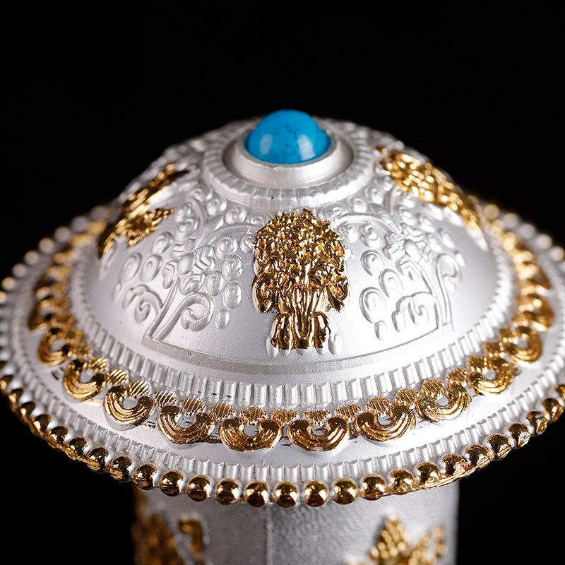 极速铜合金e唐卡轴头雕花装裱材料卷轴头装饰挂画书画字画1对2个