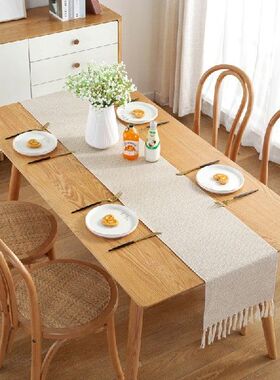 极速Linen HandWoven Table Runner Decoration QFor Home Event