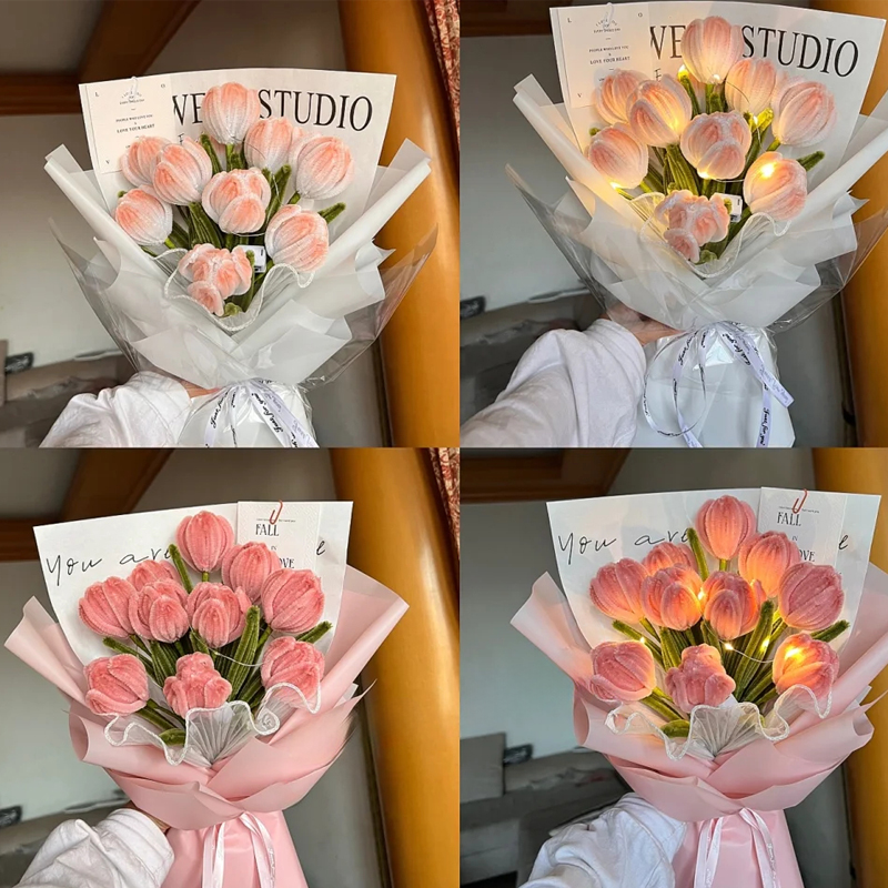 极速郁金香d扭扭棒手工diy礼物编织材料包仿真永生花束情人节七夕