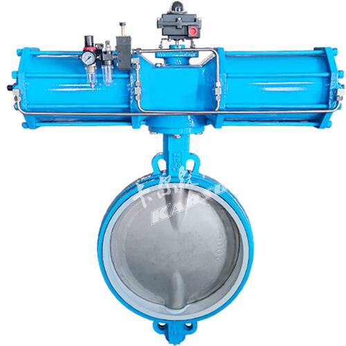 极速D671FP-10Q球墨铸铁四氟304H板酸碱快速切断 大口径气动蝶阀