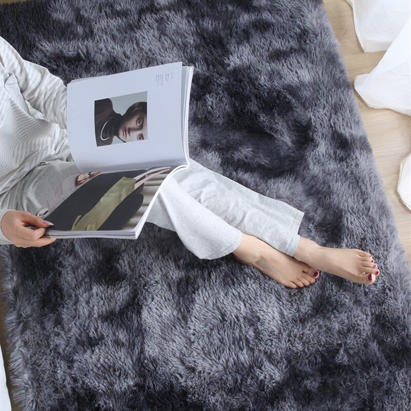 极速欧式轻奢卧室地毯加s厚牀边毯长方形冬季长毛绒地垫客厅沙发