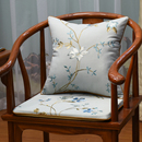 棉麻刺绣太师椅圈椅垫红木沙发家具餐椅茶椅子亚麻坐垫定制 新中式
