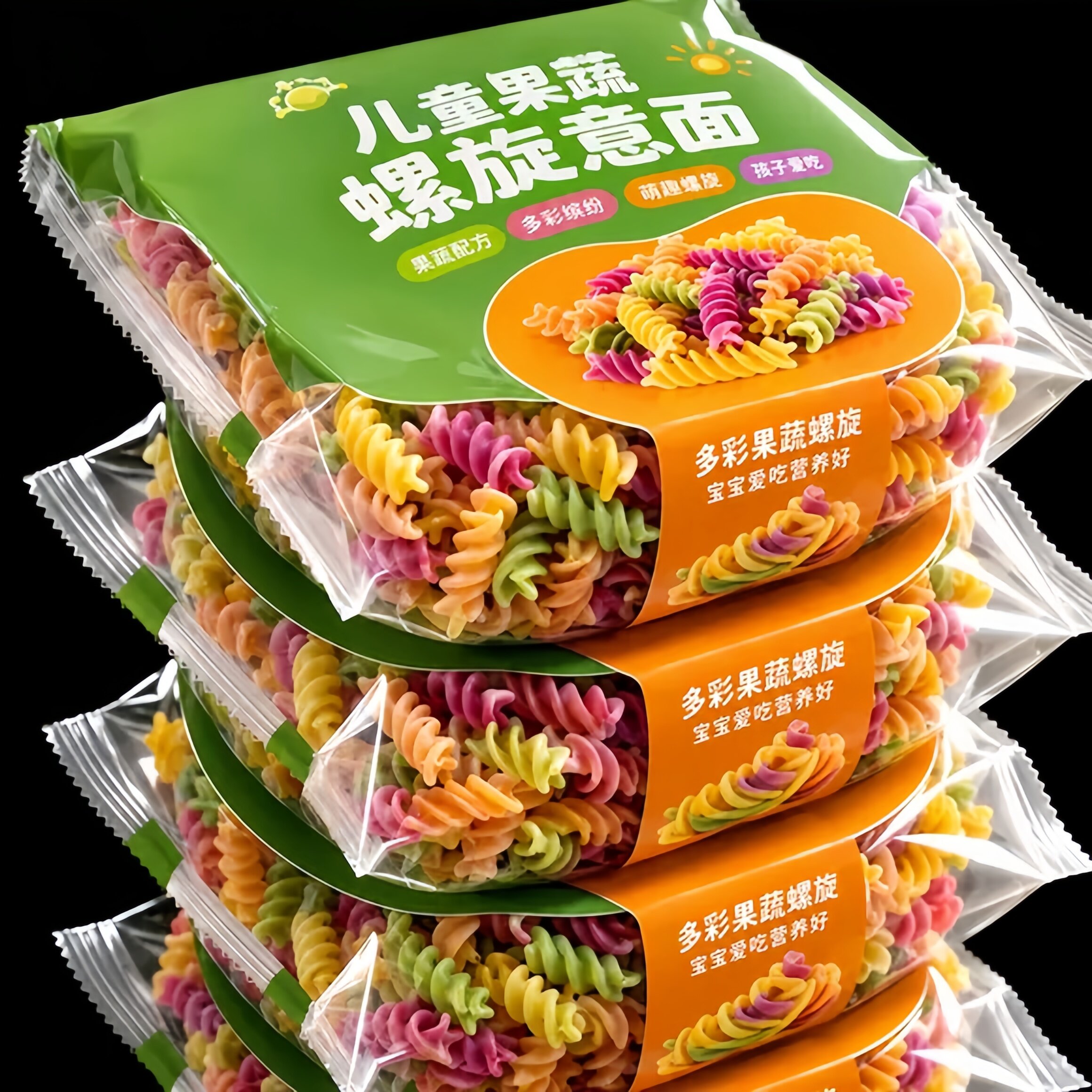 儿童果蔬螺旋意面番茄口味无添加图片