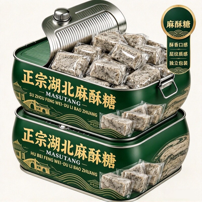 老式麻酥糖正宗湖北特产独立包装老字号糕点黑芝麻非遗点心零食