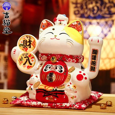 速发招财猫摆件店铺开业礼物收来柜台前台大小号自动摇手八银方财
