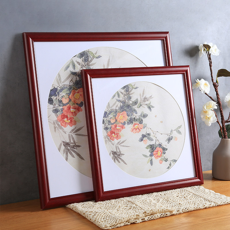 速发实木国画装 画框外框架挂墙裱8 5m卡纸字画任意尺寸