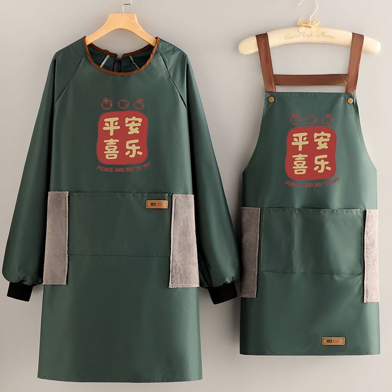 速发20专新作厨房做饭防水围裙印字大人罩衣简约防油工款餐饮2用