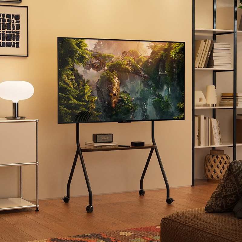 速发落地电视机架子可移动7轮家-带5英寸电视架4用卧室客厅电视推