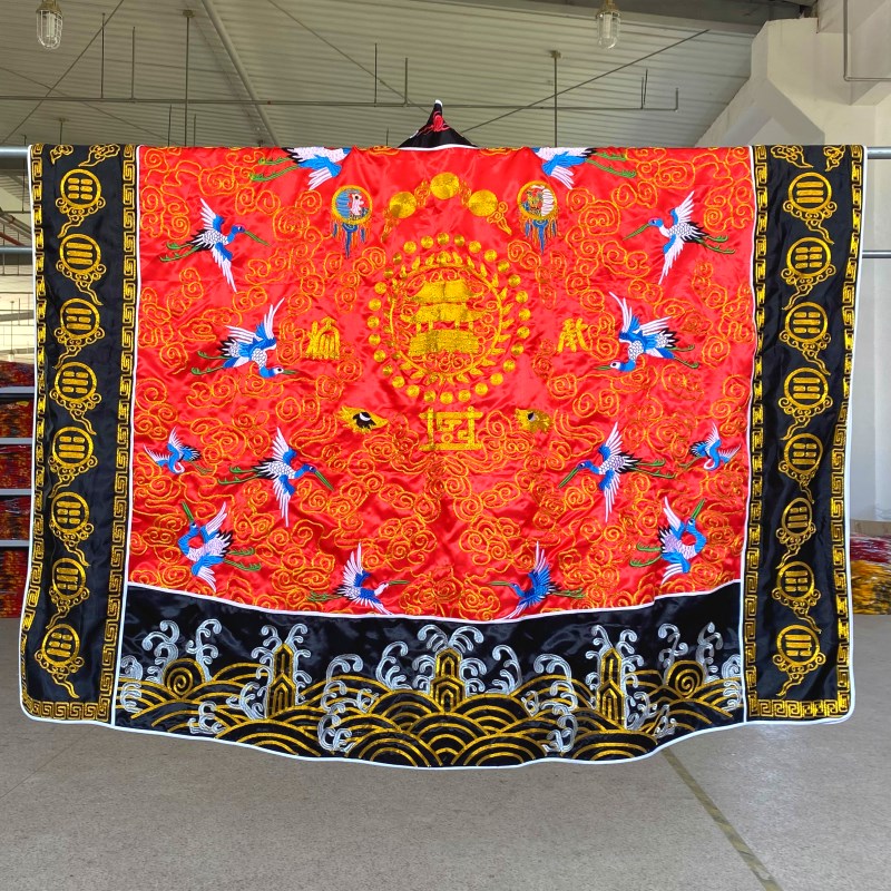 速发法衣金百鹤高功法道红色仙鹤降衣丝鹤衣道士服衣袍 男通用