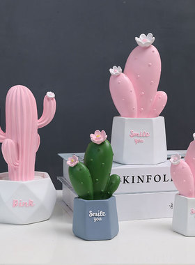 速发仙人掌摆布玄关电视柜件厅装饰品卧室房间客置办公室桌面摆设