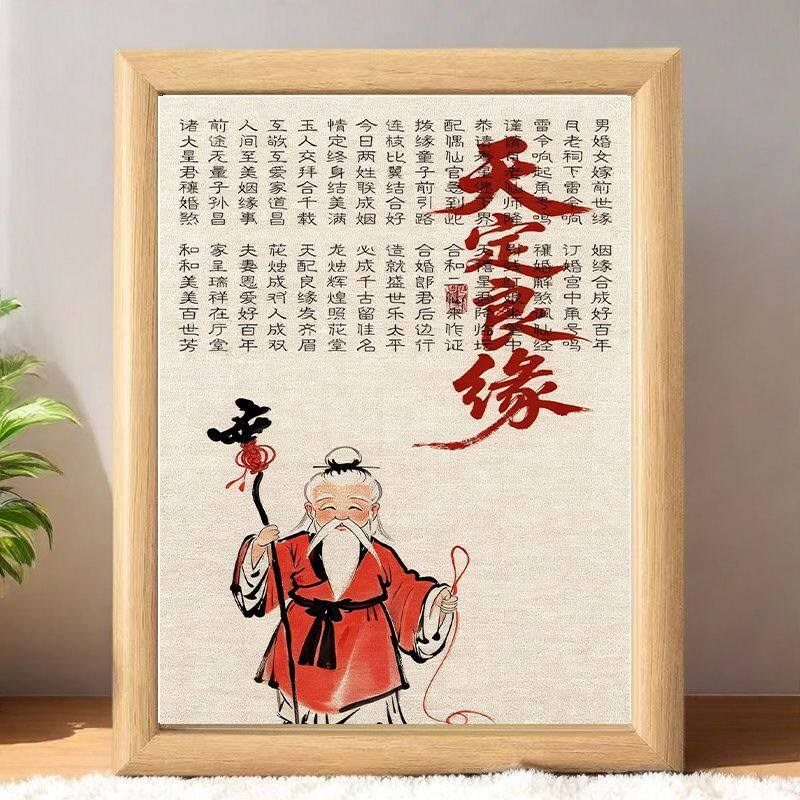 速发天定良缘月老牵线招姻缘相框摆台放床头入户门电视柜相框摆件