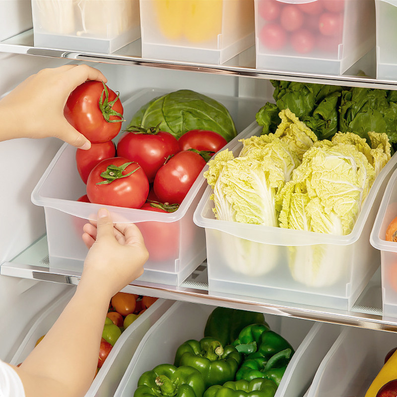 速发冰箱收纳盒保鲜盒蔬菜水果储物盒收纳盒分装盒子理箱整收冰纳