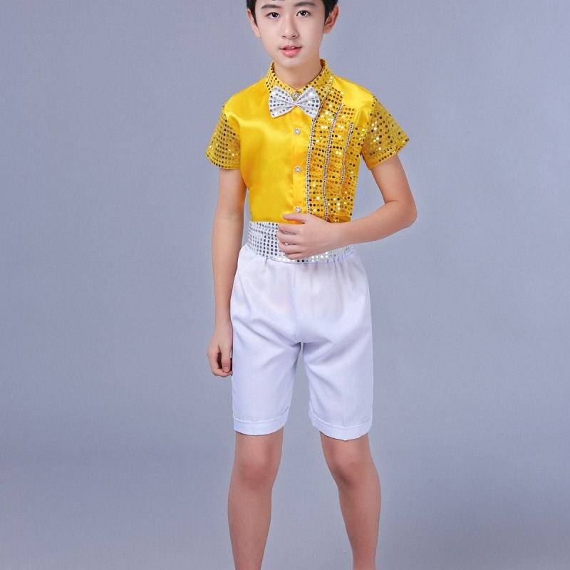 极速六一儿童演出服男童大合唱礼服中小学生朗诵服爵士亮片舞台表