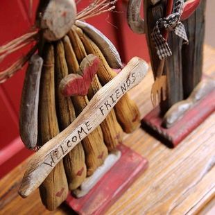 Wooden Rabbit Model Figurine Statue Easter Bunny Ornaments