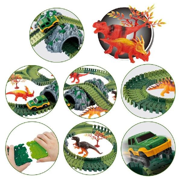 Dinosaur Track Set 144-pcs - Dinosaurs World Flexible