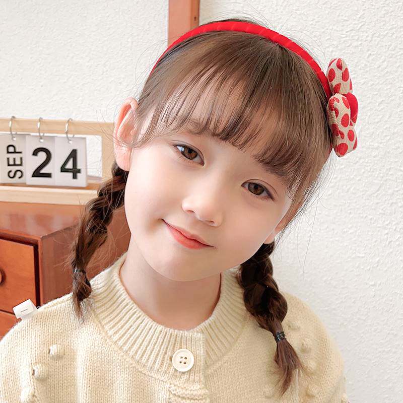 极速新年红色发箍儿童蝴蝶结头箍韩国女孩发卡公主可爱宝宝不伤发