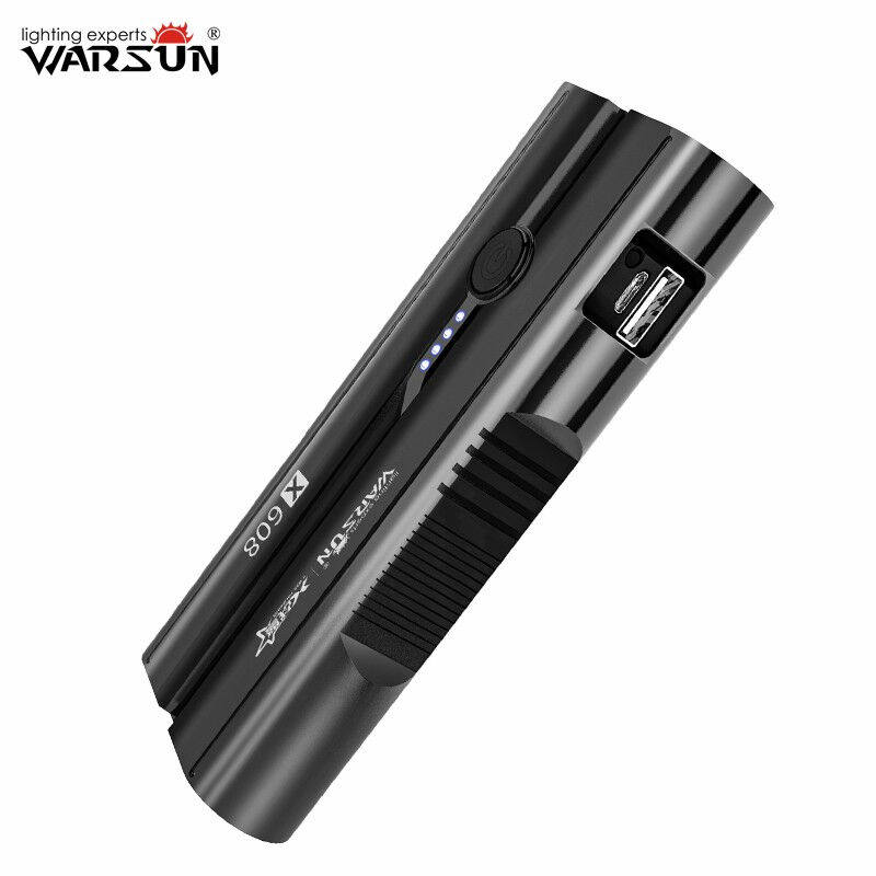 极速沃尔森(WARSUN)X608手电筒超长续航充电强光远射户外家用超