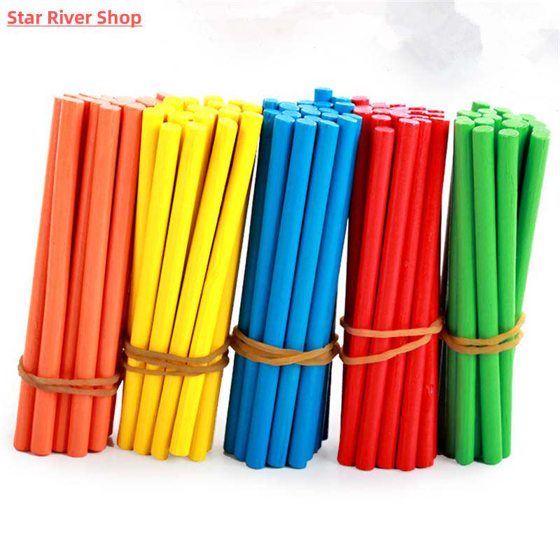 极速100pcs Colorful Bamboo Countng Stcks Mathematcs Montesso