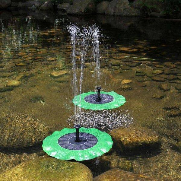 极速Solar Fountain Garden Fountain Floating Lotus Leaf Shape